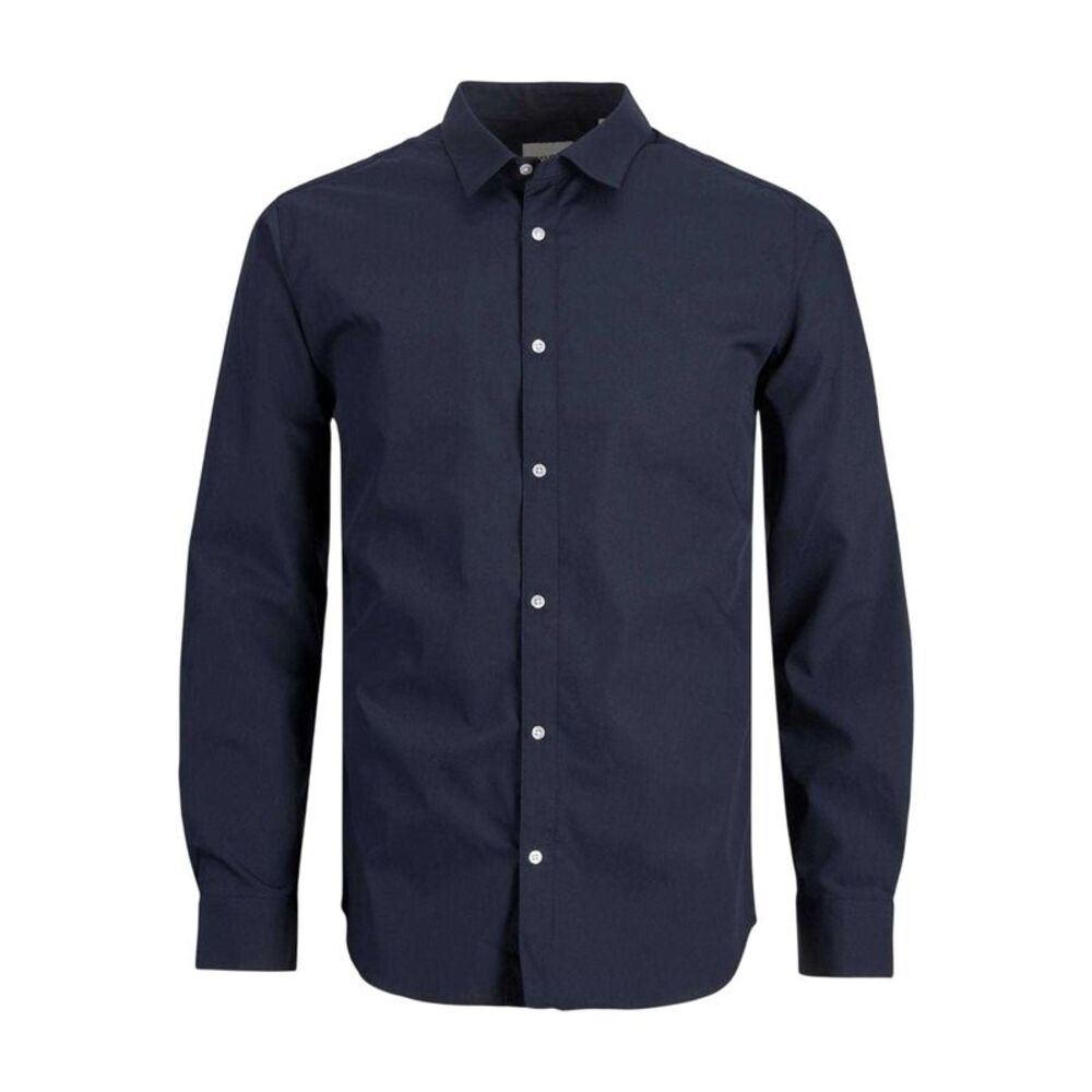 Jack And Jones Mens Joe Poplin Slim Long-Sleeved Formal Shirt / Navy Blazer